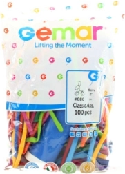 Modeleringsballoner Gemar med pumpe - 100 stk