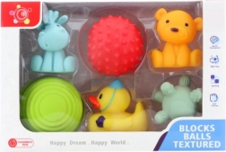 Sæt med gummibadelegetøj til babyer – 6 stk.