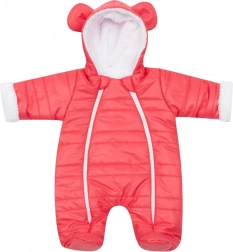 Vinter babydragt med ører New Baby Pumi red raspberry 68