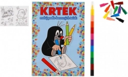 Malerbog KRTEK A5 farv efter farvede prikker med vokskridt, 11 stk i pose