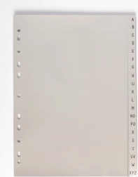 Skilleark A4 A-Z Grå