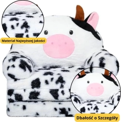 Børneudtrækkelig Stol Ko 3-niveaus hvid-sort