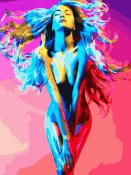 Diamantmaling – kvinde badet i farver 30 × 40 cm