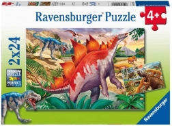 Ravensburger dinosaurernes verden puslespil 2×24 brikker