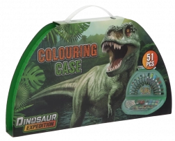 Halvcirkelformet malekuffert Dino – 51 dele