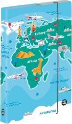 Boks til notesbøger A5 med Kort-motiv