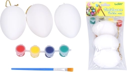 Æg til farvelægning 5 × 8 cm, sæt med 3 stk. med farver og pensel