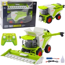 RC mejetærsker 2-i-1 med majsskræller, LED, lyde og røg­effekt 2,4 GHz