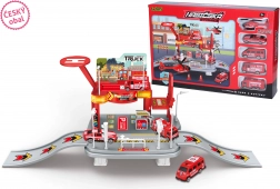 Brandstation med biler og helikopter – tjekkisk emballage