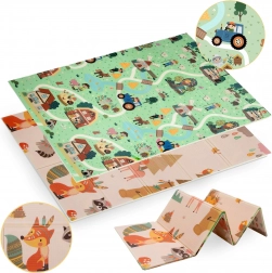 Dobbeltsidet foldbar skummåtte HUMBI 120 × 180 cm – skov og landsby, XPE