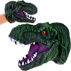 Gummi-hånddukke T‑Rex – realistisk dinosaurhoved 19 cm