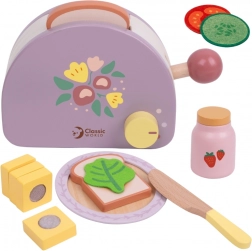 Træ-morgenmadstoaster med tilbehør, 13 dele