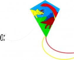 Flyvende drage med dinosaurer