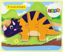 Træpuslespil dinosaurer – triceratops eller ankylosaurus, orange