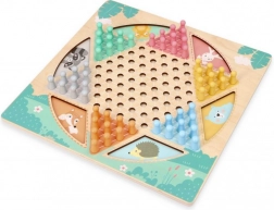 Dobbelt­siddet brætspil i træ – HALAMA og Slanger og Stiger