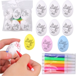 Styropor påskeæg til at male med tuscher, hane – 6 stk.