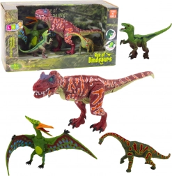 Sæt med dinosaurfigurer med bevægelige dele 4 stk.