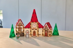 Cleverclixx magnetisk byggesæt adventskalender Julelandsby – 46 dele