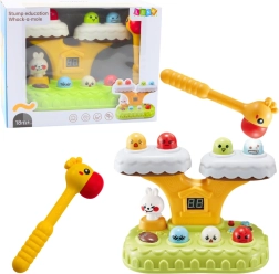 Interaktivt Whack‑a‑Mole‑spil for børn med melodier og 7 hastigheder