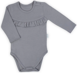 Nicol Sara babybody med lange ærmer, grå