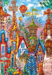 Puslespil Heye - Charming Village: Blå port 500 brikker