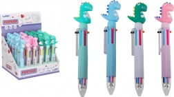 Multifarvet pen med dinosaur-pynt