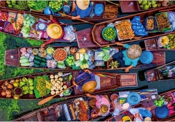 Puslespil thailandsk flydende marked 1000 brikker CLEMENTONI