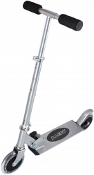 Sammenklappelig aluminiums-løbehjul med skumhåndtag, fodbremse og bæreevne på 50 kg