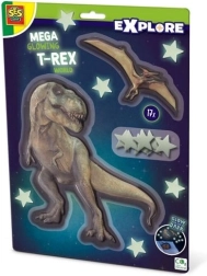 SES Creative Explore mega selvlysende i mørke T‑Rex-dekoration