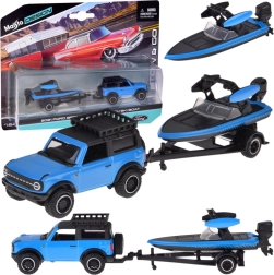Maisto metalmodel 1:64 – FORD Bronco 2021 med trailer og motorbåd