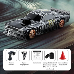 RC driftebil 1:43 grøn med tilbehør