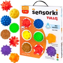 Sensoriske bolde TULLO – sæt med 8 stk. uden huller