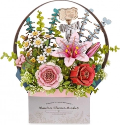 RoboTime 3D træpuslespil Blomsterkurv