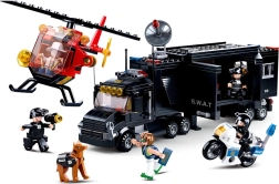 SLUBAN politi SWAT mobil kommandobase med helikopter og motorcykel