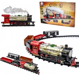 Woopie klassisk elektrisk togbane med lyde, lys og røg – sæt med 29 dele