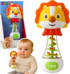 Rangle til baby – løve med farvede kugler