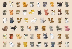 Puslespil med klistermærker Katte 250 brikker