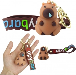 Nøglering kapibara med karabinhage og ring