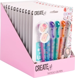 Tattoosæt CREATE it! 6x duftende penne med skabeloner