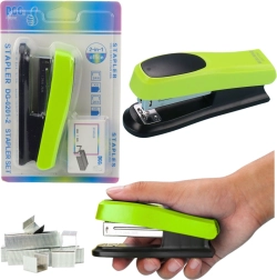 Grøn kontorhæftemaskine til 30 ark med hæfteklammepakke