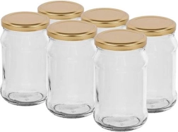 Henkogningsglas med låg 300 ml Twist, sæt med 6 stk.