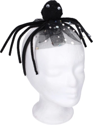 Karneval-hårbøjle med sort edderkop