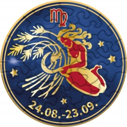 Curiosi rundt puslespil Stjernetegn: Jomfruen, 33 brikker