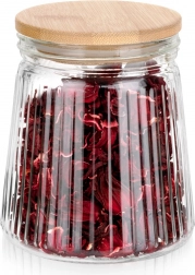 Glaskrukke til tørvarer med bambuslåg og tætningsring 700 ml