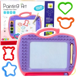 Magnetisk tegnebræt med stempler Lyserød