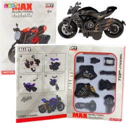 Metalsamlemodel af motorcykel i 1:14 sort‑guld