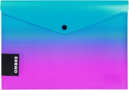 A5-kuvertmappe med trykknap i rosa ombré