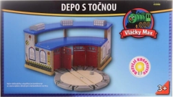Vláčky Max-depot med drejeskive til 4 lokomotiver