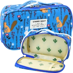 Skolepenalhus med organizer - blå