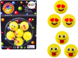 Sæt med gule hoppebolde Emoji 6 stk